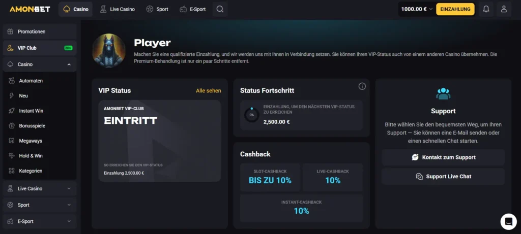 Amonbet Casino login